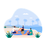 summer beach activity illustration