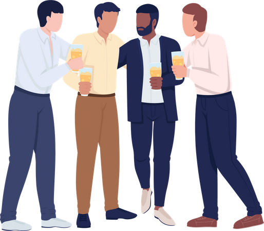Friends drinking wine  Illustration