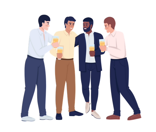 Friends drinking wine  Illustration