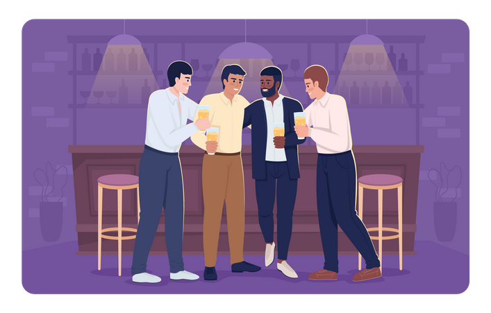 Friends drinking wine  Illustration