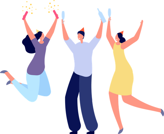 Friends drinking wine  Illustration