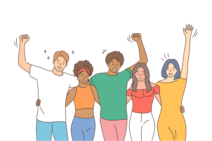 Friends get together  イラスト