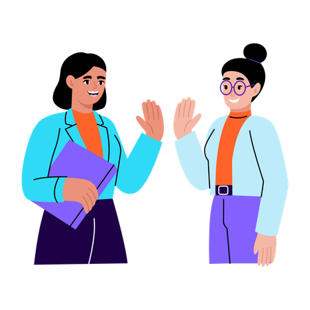 Friends giving high five  Illustration