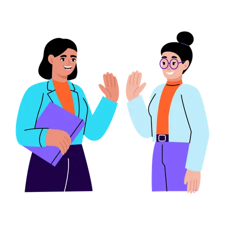 Friends giving high five  Illustration