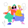 friends group illustration free download
