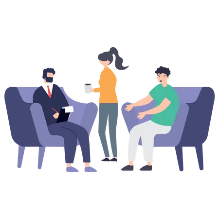 Friends having conversation Illustration