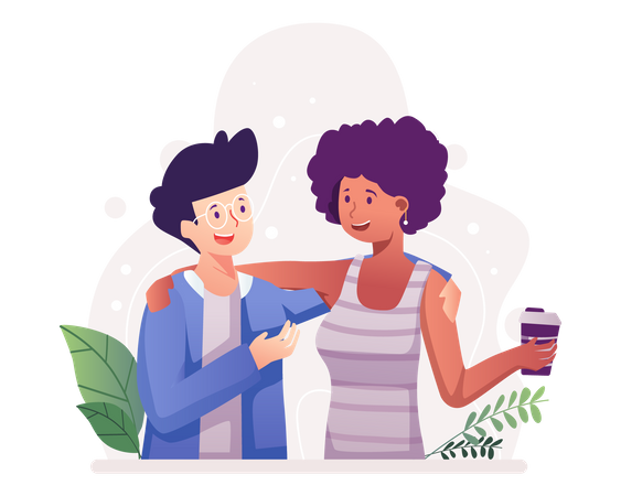 Friends having conversation  Illustration