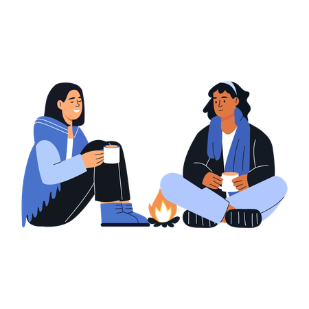 Friends having quality time  Illustration