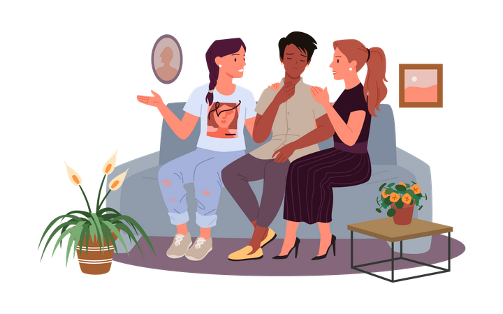 Friends Help  Illustration