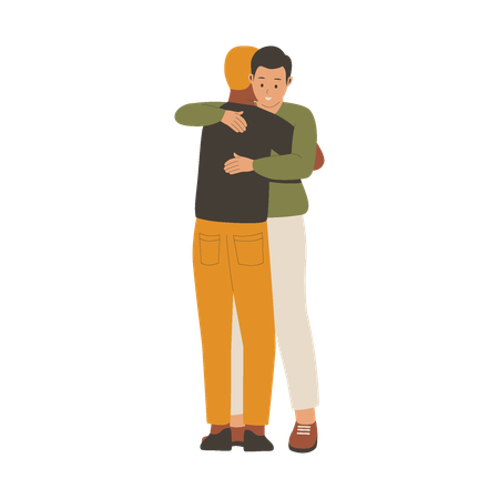Friends Hugging  Illustration