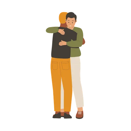 Friends Hugging  Illustration