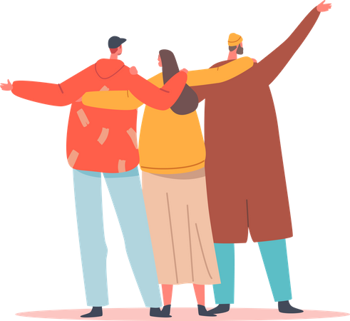 Friends hugging  Illustration