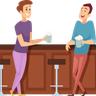 friends meeting at bar illustration free download