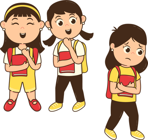 Friends mocks at other girl in school  Illustration