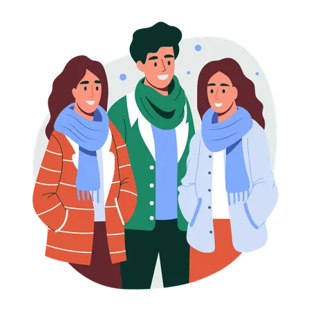 Friends outing together  Illustration