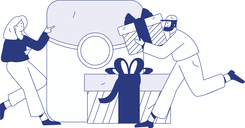 Friends receives cashback offer after shopping  Illustration