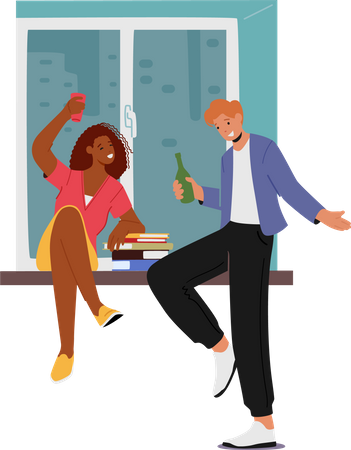 Friends Relaxation  Illustration