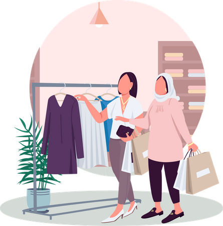 Friends shopping  Illustration