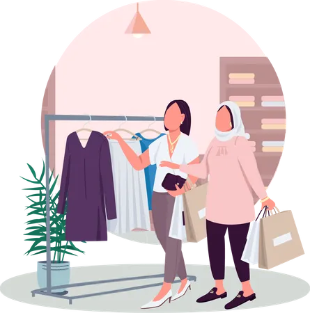 Friends shopping  Illustration