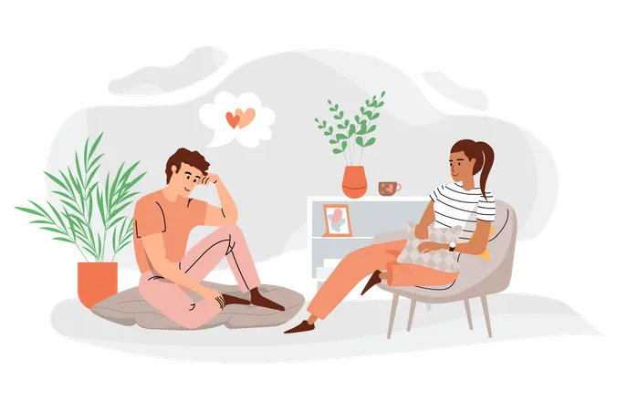 Friends spending time together  Illustration