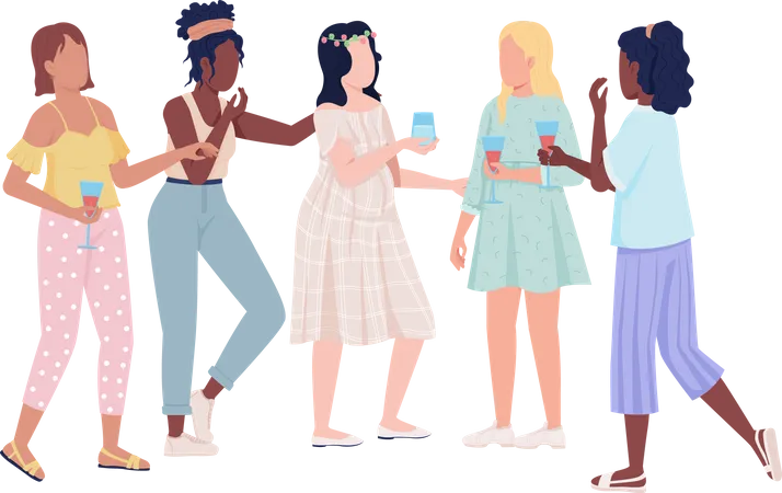 Friends talking and having fun in party  Illustration