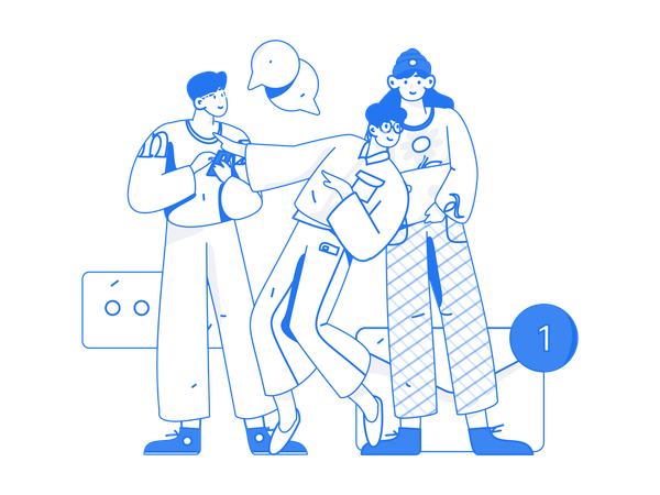 Friends talking together  Illustration