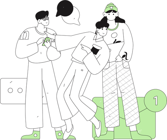 Friends talking together  Illustration