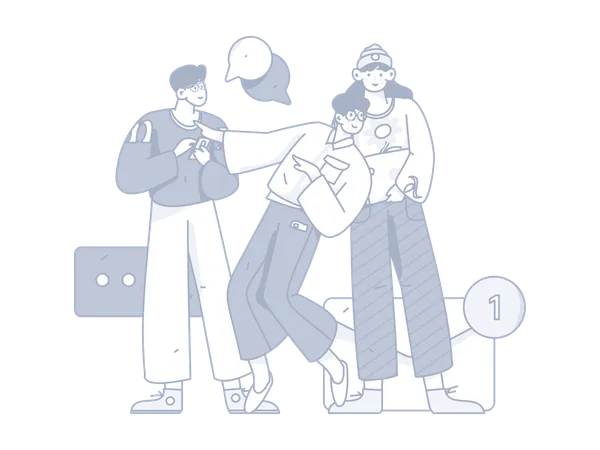 Friends talking together  Illustration