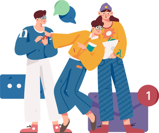 Friends talking together  Illustration