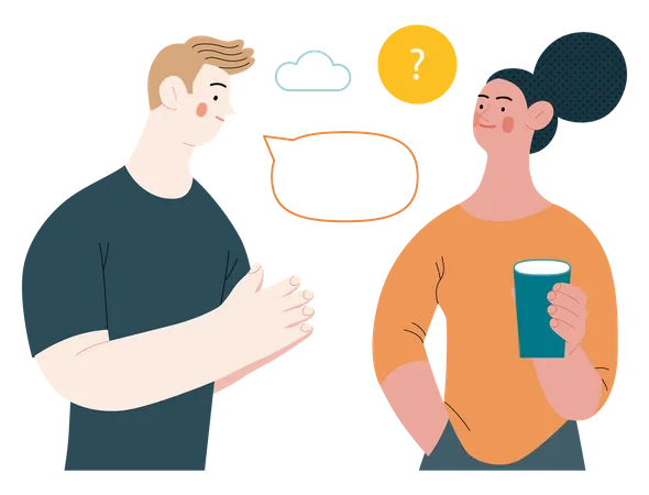 Friends talking with each other Illustration
