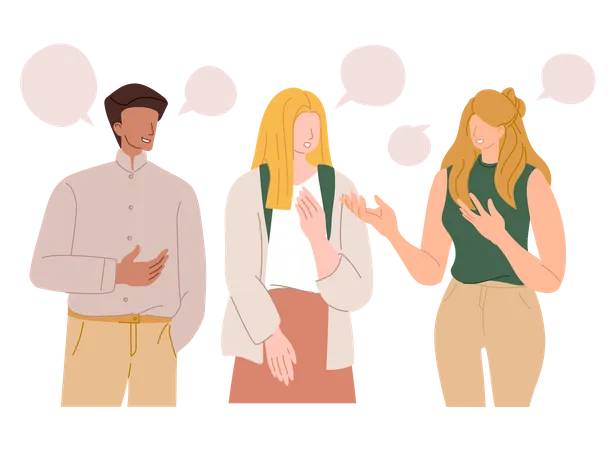 Friends talking with each other Illustration