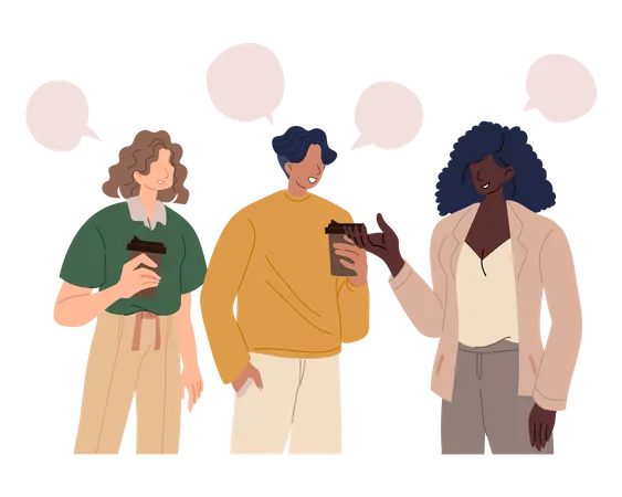 Friends talking with each other  Illustration