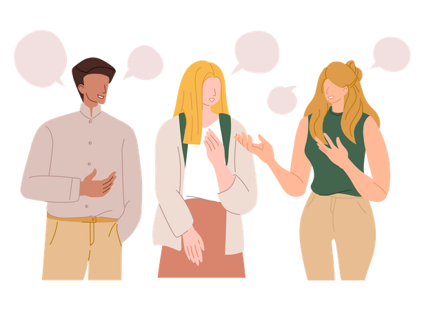 Friends talking with each other  Illustration