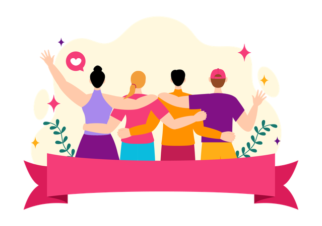 Friendship Building Celebration  Illustration