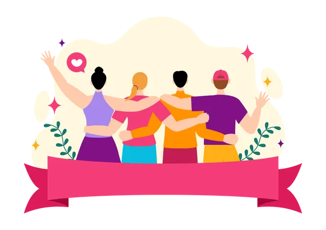 Friendship Building Celebration  Illustration