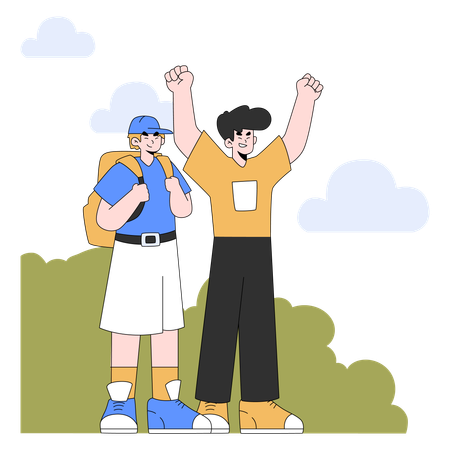 Friendship Hanging Out Together  Illustration