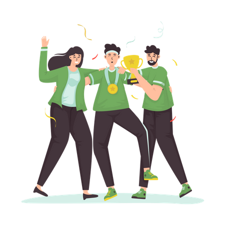 Friendship winning team  Illustration