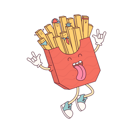 Fries Crooked  Illustration