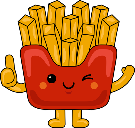 Fries Mascot showing thumbs up  Illustration