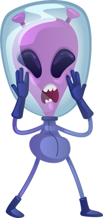 Frightened alien Illustration