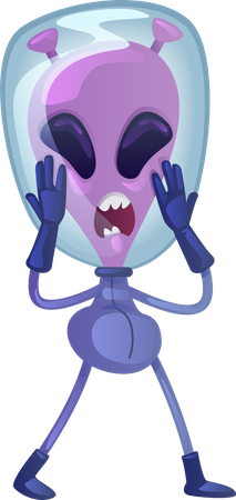 Frightened alien  Illustration