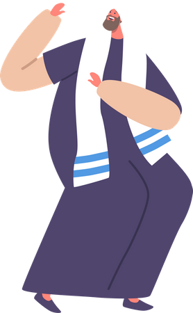 Frightened Ancient Israelite Man Standing  イラスト