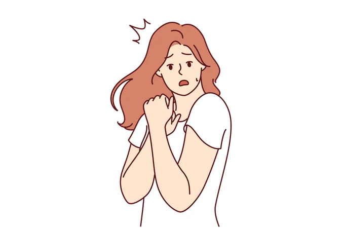 Frightened Girl Learned Bad News Opens Mouth And Feels Stressed Due To Information About Imminent Price Increase Girl Reaction To Bad Fake News And Misinformation Causing Stress And Amazement Illustration