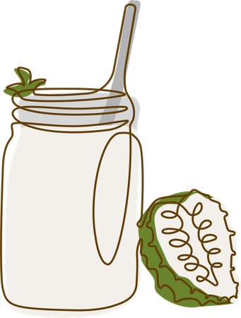 Frischer Soursop-Saft im Glas mit Stroh  Illustration