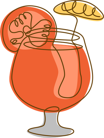 Frischer Tomatensaft im Glas mit Stroh  Illustration