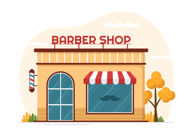 Friseurladen, Abbildung  Illustration