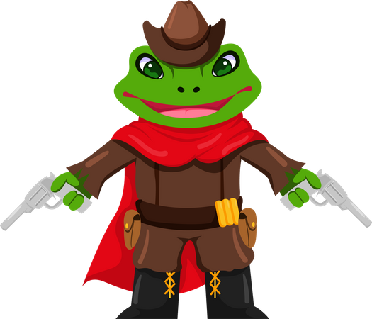 Frog With Guns  Illustration