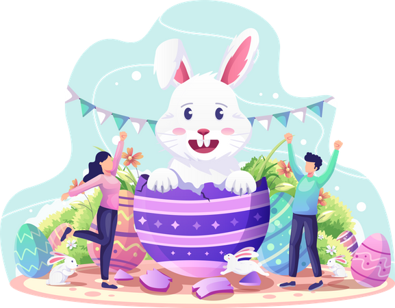 Frohe Ostern  Illustration