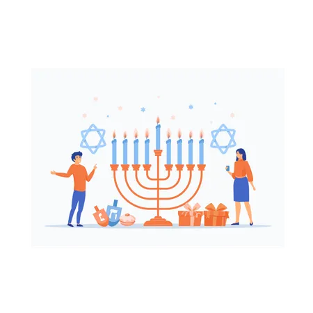 Fröhliches Hanukkah  Illustration