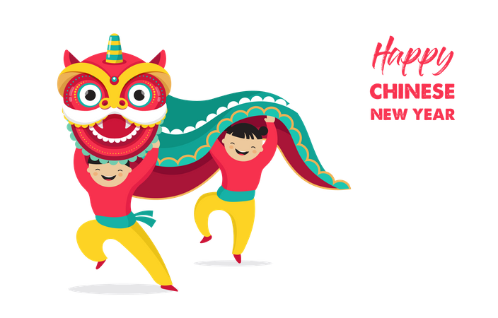 Frohes chinesisches Neujahr  Illustration